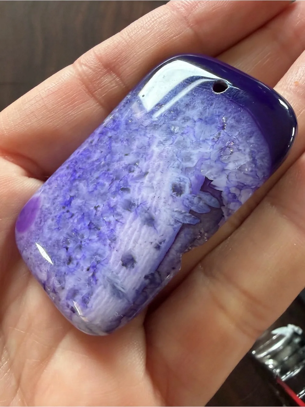 Purple Druzy Agate Pendant Dyed Crystal Necklace Gemstone Natural Stone Jewelry